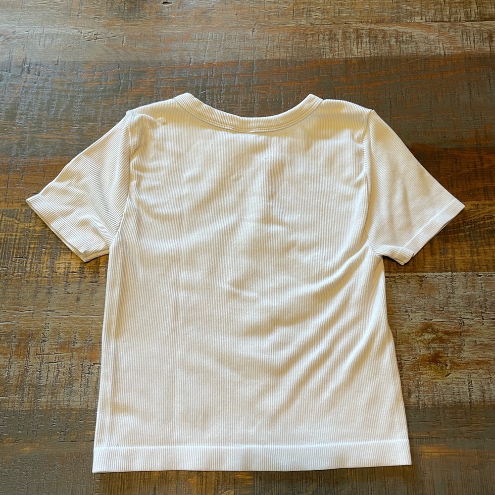 One Step Ahead Cream Ribbed Top - Picture 3 of 3